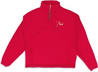 Rhude RED QUARTER ZIP SWEATER