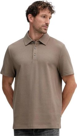 Michael Kors Tops, Heren, Bruin, S, Katoen, Polo shirt van bubbelgebreid stretchkatoen