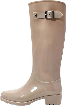 Loud Look Womens Ankle Boots Waterproof Pull-On Wellies with Cuban Heel, Lightweight Non-Slip Grip Sole, Comfortable Walking Shoes for Rain Snow Daily Wear Size