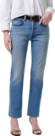 Citizens Of Humanity Savannah High Waist Slim Straight Cigarette Jeans in Alma Medium Indigo at Nordstrom, Size 27