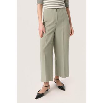 Soaked In Luxury Corinne High-Waisted Culotte Trousers in Shadow at Nordstrom, Size X-Large