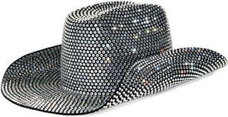 Ruslan Baginskiy Crystal Embellished Felted Wool Cowboy Hat in Black at Nordstrom, Size Small