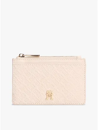 Tommy Hilfiger Womens Allover Monogram Card Holder - White