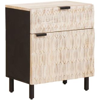 vidaXL Bedside Cabinet White 50 x 33 x 60 cm Solid Mango Wood vidaXL