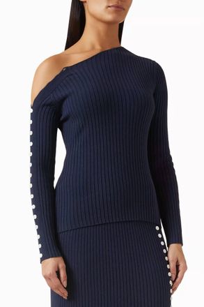 Anna Quan Bryn One-Shoulder Top In Sailor