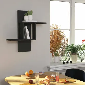 Dmora Estanter&iacute;a Lozen, 2 Estantes, Tono Antracita, 64x20x70h Cm Negro Antracita