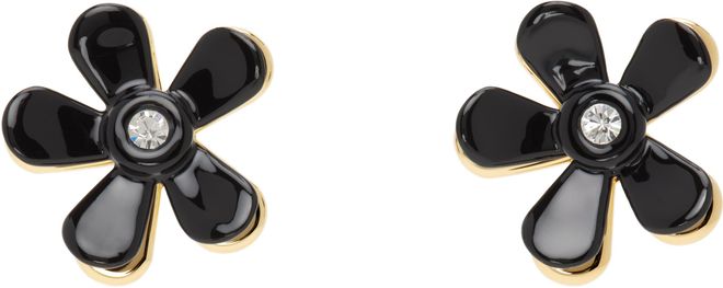 【関税込み】Marni ブラック＆ゴールド Flower Pop ピアス Marni Black & Gold Flower Pop Earrings from $150.00 - on