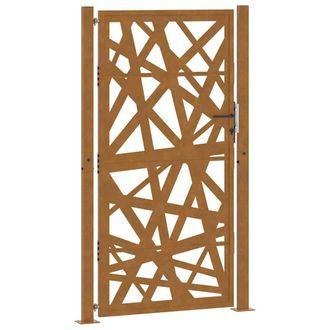Berkfield Home Garden Gate 105x180 cm Weathering Steel Light Design in Brown