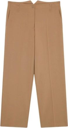 Semicouture Broeken, Dames, Bruin, M, Wol, Shelby Palazzo Broek