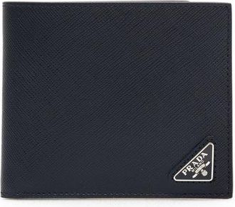 Prada Saffiano leather wallet with triangle logo Man One Size