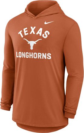 Nike Texas Primetime Arch Nike Mens Dri-FIT College Long-Sleeve Hooded T-Shirt in Orange | 01NB81FTXE-UKL