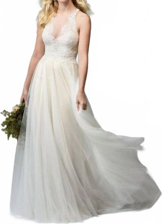 Watters Vira Wedding Dress In Ivory/nude