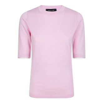 Fabiana Filippi Round-neck Knitwear, female, Pink, Size: S Cotton Knitted T-Shirt