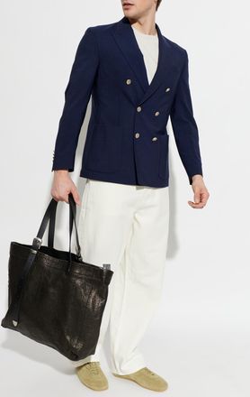 Eleventy Double-breasted Blazer, Mens, Navy Blue