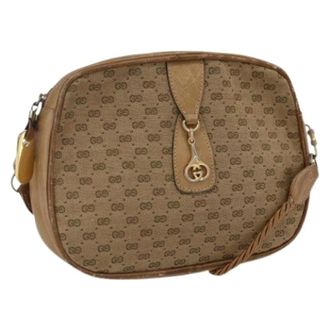 Gucci Pre-owned Cross Body Bags, female, Beige, Size: ONE SIZE Pre-owned Vintage Canvas Cross Body Bag