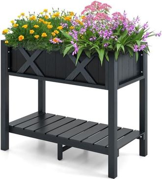 Costway Costway - Cama De Jard&iacute;n Elevada 86 X 45 X 73cm, Caja Hips Elevada Para Plantar Al Aire Libre Con Patas, Orificios De Drenaje, Cama De Cultivo Para Pl