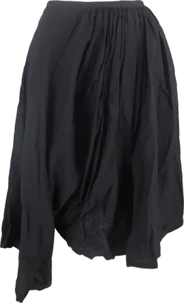 Yohji Yamamoto Asymmetrische gedrapeerde midi-rok van zwart katoen