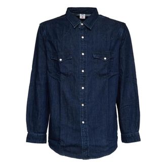 Edwin Western Shirt - Heren - Spijkeroverhemden - Blauw - M - Katoen - Overhemden