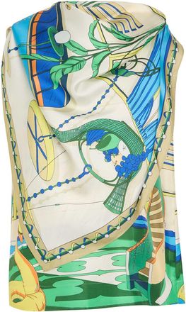 Tory Burch Printed Scarf-effect Silk top - Multicoloured - 12 (UK16 / XL)