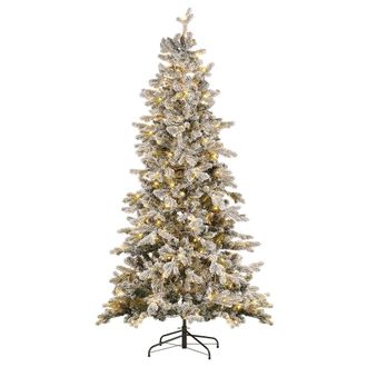 Beliani Árbol de navidad led efecto nieve 210 cm
