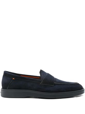 Santoni suede penny loafers - Blue