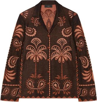 Alanui Wild Wonder Grafische Print Shirt - Dames - Overhemden - Bruin - S - Overhemden