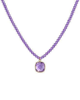 Jewelmak 14K Pink Amethyst Necklace