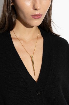 Jil Sander Necklace With A Long Pendant, Womens, Gold