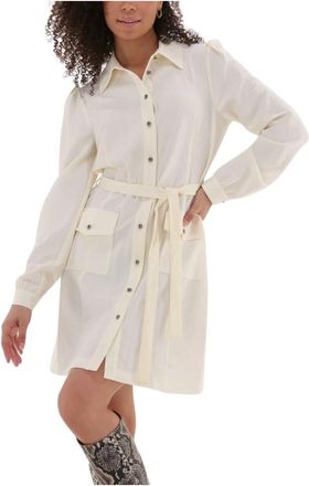 Silvian Heach Dress Karasu Mini Jurk - Dames - Shirt Kleedjes - Beige - S - Kleedjes