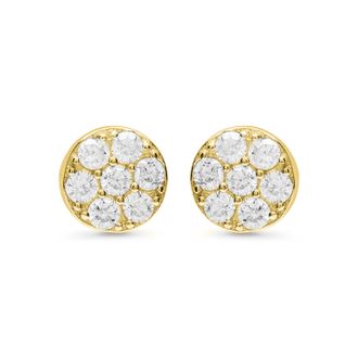 Luxenter 925 sterling zilveren oorbellen met briljante zirkonia rhodiumafwerking - cirkel