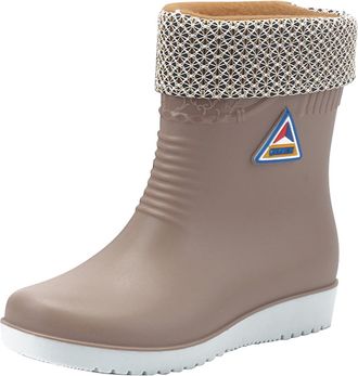 Pangolin Removable Warm Fur Lining Wellington Snow Boots Womens Outdoor Lightweight Waterproof Rain Boots Slip Resistant Garden Rain Shoes Rubber Chelsea Boots