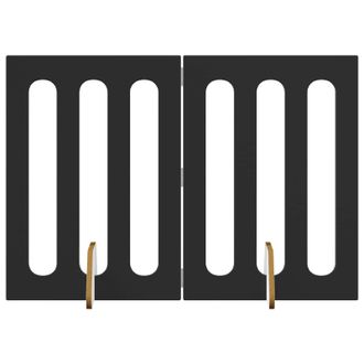 vidaXL Valla Plegable Para Mascotas 2 Pcs Roble Negro Vidaxl