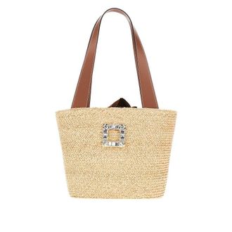 Roger Vivier Raffia small Viv Skate bag Woman One Size