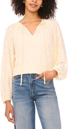 Vince Camuto Texture Tie Neck Top in Birch at Nordstrom Rack, Size X-Small