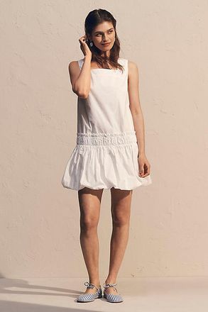 English Factory Sleeveless Square-Neck Bubble Mini Dress