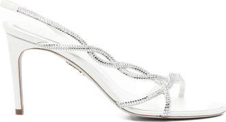 Rene Caovilla 90 mm slingback sandalen verfraaid met kristallen - Wit