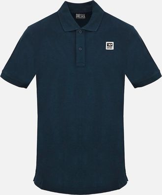Diesel Mens Diesel Small Patch Logo Navy Blue Total Eclipse Polo Shirt - Size: 40