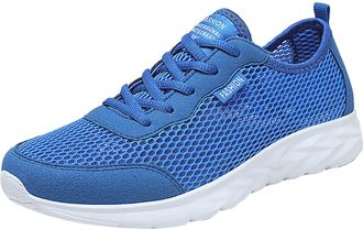 Generic Sneaker Insoles for Men Running Fashion Summer and Autumn Casual Men Flat Lightweight Mesh Breathable Solid Color Mens Sneaker Socks High (Blue, 4.5)