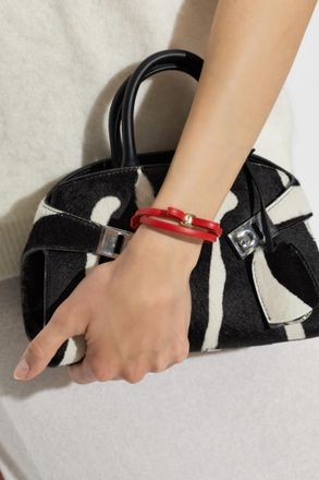 Ferragamo Leather Bracelet, Womens, Red