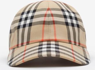 Burberry Check Cotton Baseball Cap
