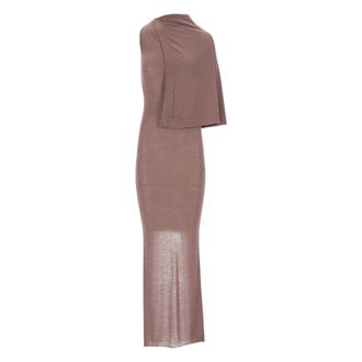 Rick Owens Vestido Bufanda sin Mangas - Dresses - Mujer - Marr&oacute;n - L