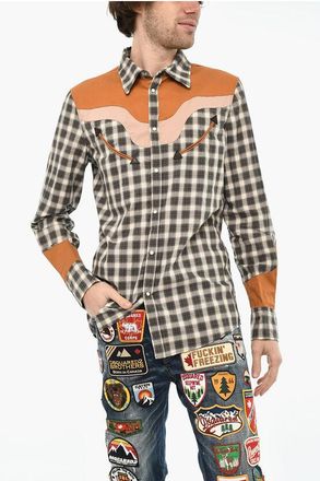 Dsquared2 Camicia a Quadri con Bottoni Automatici taglia 50