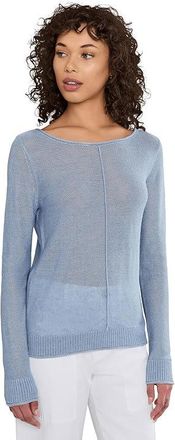 Tommy Bahama Cedar Linen Bateau Neck Womens Sweater French Blue : LG (US 12-14)