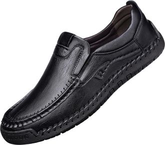 Generic Mens Loafers Casual Slip on Shoes Business Moccasins Lightweight Comfort Classic Slippers Walking Driving Travelling Outdoor (Black,12.5)