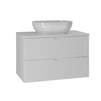 Petits Meubles Mueble lavabo individual 80cm paneles de melamina y mdf blanco