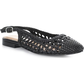 Bos. & Co. Willow Slingback Cap Toe Flat in Black at Nordstrom, Size 10-10.5Us