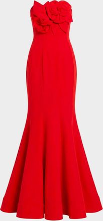 Mac Duggal Strapless Crepe Mermaid Gown