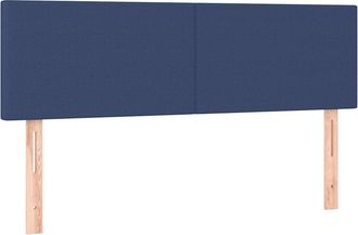 vidaXL Cabecero Con Led De Tela Azul 144x5x78/88 Cm Vidaxl