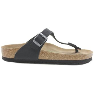 Birkenstock Gizeh BS Birko-Flor Unisex Toe Post Sandals - Black - Size:UK 7