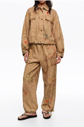 Bimba & Lola Cropped Jacket With Stitching And Patches in Underwater Garden at Nordstrom, Size X-Small